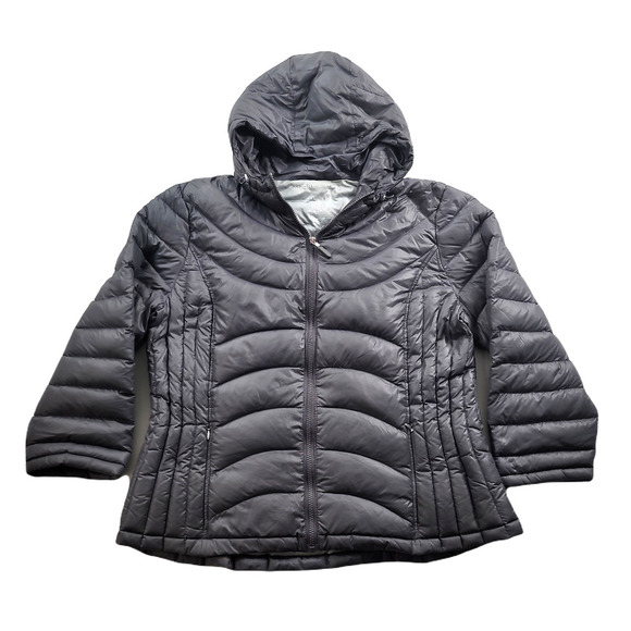 Marc New York Quilted Jacket Womens 2XL Silver Grey Puffer Packable Zipper Issue - Picture 1 of 12